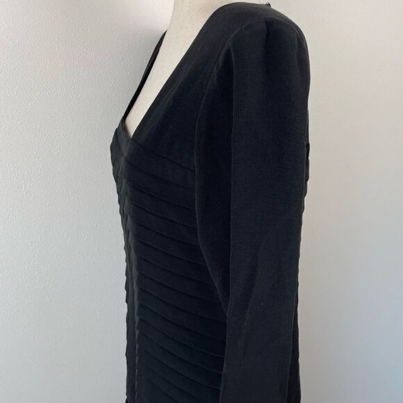 Vintage Anna Calamia Black Midi Dress Size M - Picture 4 of 8